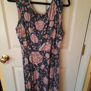 Loft XL Dress Floral Print T-Length